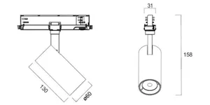 Kohdevalaisin Sylvania Pixo - KOHDEVALAISIN PIXO SMALL 14W 1700LM 940 DALI WH