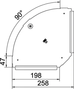 Kaapelitien kansi OBO KTS RBD kulmakappale - KAAPELITIEN KANSI KTS RBD 90 200 FS