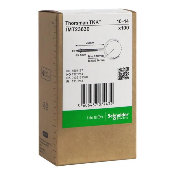 Lyöntikiinnike Schneider Electric Thorsman TKK Naulalla 10-14 2.1X25MM VA