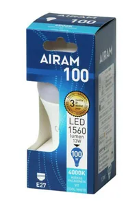 Vakiolamppu Airam Led A60 pahvipakkaus - VAKIOLAMPPU AIRAM LED A60 840 1560lm E27 OP
