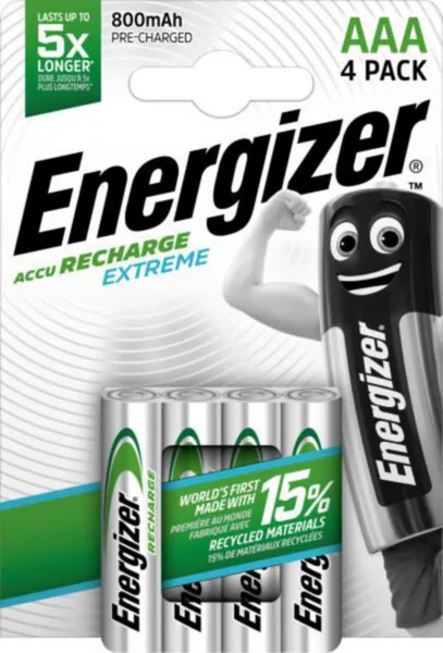 Akku ladattava Precision, Extreme, Power Plus Energizer NIMH RECH AAA/NH12 800mAh 4-PAK