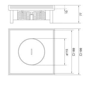 Lattiarasia Hager electraplan.VE-EE EKQ060 RST - LATTIARASIA ELECTRAPLAN.VE-EE EKQ060 RST 200X200 PUTKI 15MM