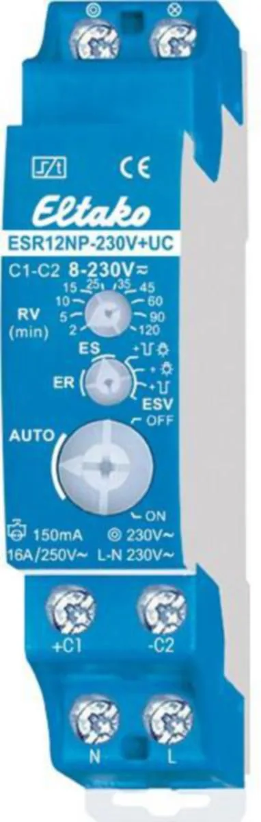 Monitoimirele ESR12NP-230V+UC Eltako - OHJELMOIT RELE ELTAKO SARJA 12 SYSÄYS/VÄLIRELE 8-230UC 1S