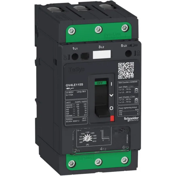 Moottorinsuojakatkaisija Schneider Electric TeSys GV4L GV4LE03N 3.5A 1.5KW OIKOS VIPU