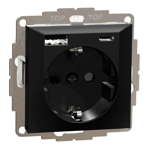 Pistorasia + USB ELKO Plus Schuco 2xUSB A+C 3A Bl