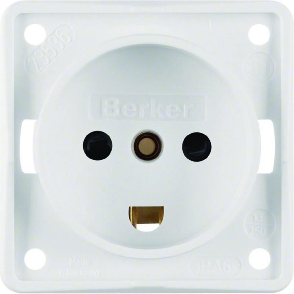 Pistorasia Hager Integro Flow 1DK/13A/250V UKR VAL – valkoinen