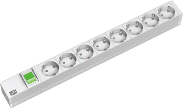 Jatkopistorasia Bachmann 19" PDU BASIC 1U, 8 X PR+KYTK