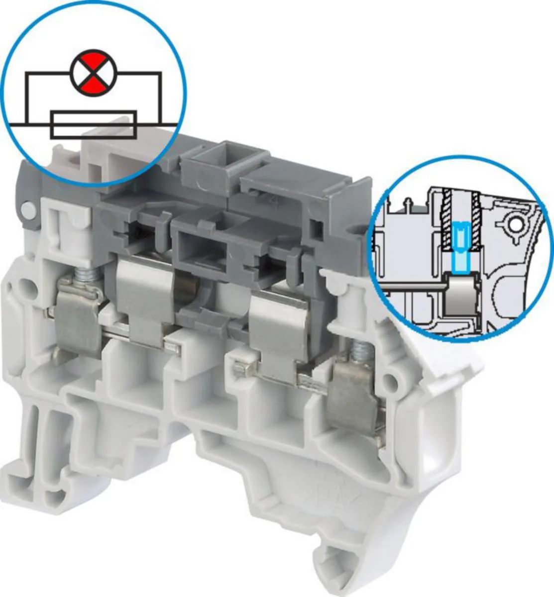 Sulakeliitin TE / ABB Entrelec -liittimet HARMAA, LEV:8MM, JOHTO:4MM2