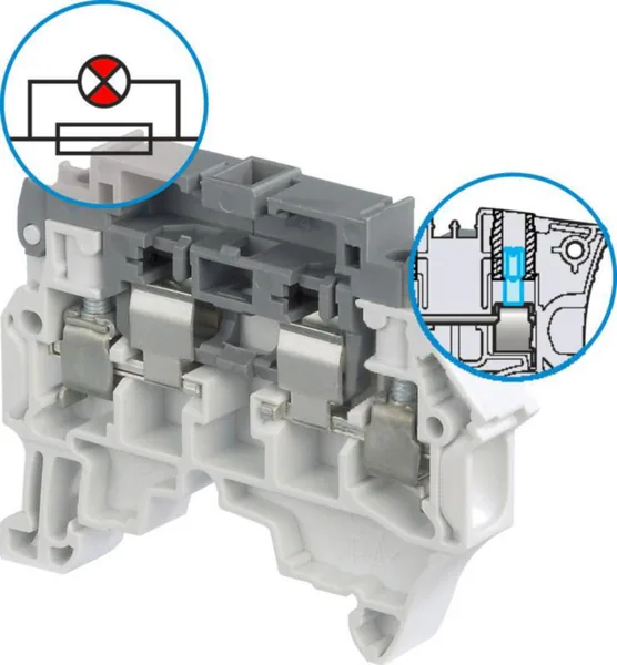 Sulakeliitin TE / ABB Entrelec -liittimet HARMAA, LEV:8MM, JOHTO:4MM2