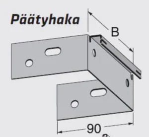 Päätyhaka MP-Bolagen - PÄÄTYKAPPALE MP-BOLAGEN MP-599S T-lähtö Levyh. 50S