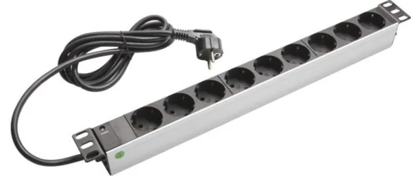 Pistorasiapaneeli APS 19" Alumiinirunko 1U 3m ALUMIINI