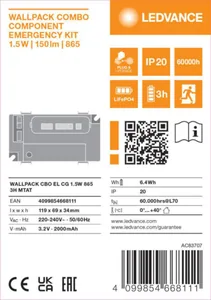 Sähköinen lisätarvike Ledvance Urban Wall - SÄHKÖINEN LISÄTARVIKE URBAN UB WP CBO EL KIT 3H MT/AT