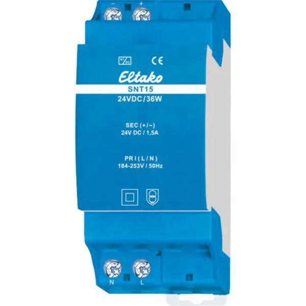 Teholähde Eltako Sarja 15 24V DC/36W, DIN-KISKOON
