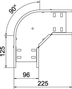 Kulmakappale OBO KTS RB - KULMAKAPPALE KTS RB 90 610 FS, KAARI 90°