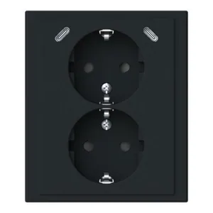 Pistorasia + USB ABB Impressivo maadoitettu 2-osainen - PISTORASIA + USB IMPRESSIVO 2S/16A/IP21 UKJ 0X USBC+C MMUS
