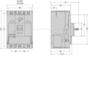 Kompaktikatkaisija Hager h3+ TM - KOMPAKTIKATKAISIJA H3+ P160 TM 4N 100A 70KA