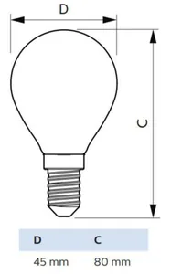 Pienkupulamppu Philips MASTER LED - PIENKUPULAMPPU MASTER LED E14 922/927 806LM 60=6W P45 CL