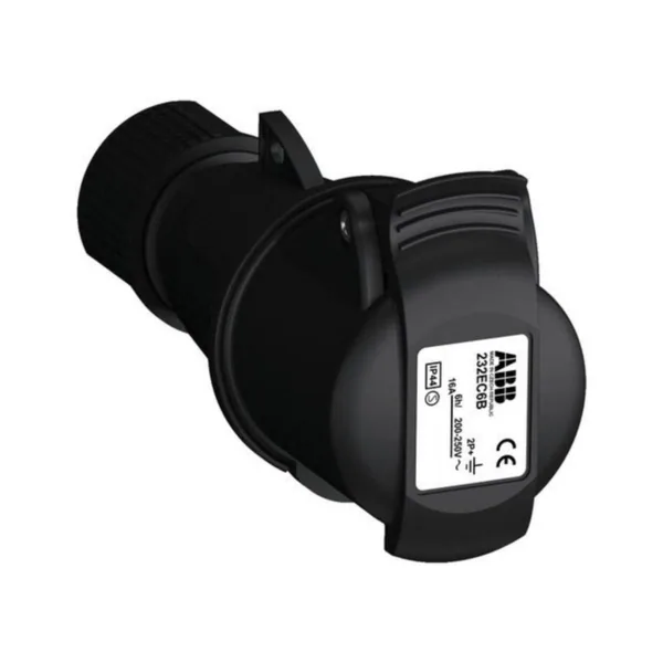 Voimajatkopistorasia Amphenol Easy & Safe Black 6H, 32A, IP44, 2P+E