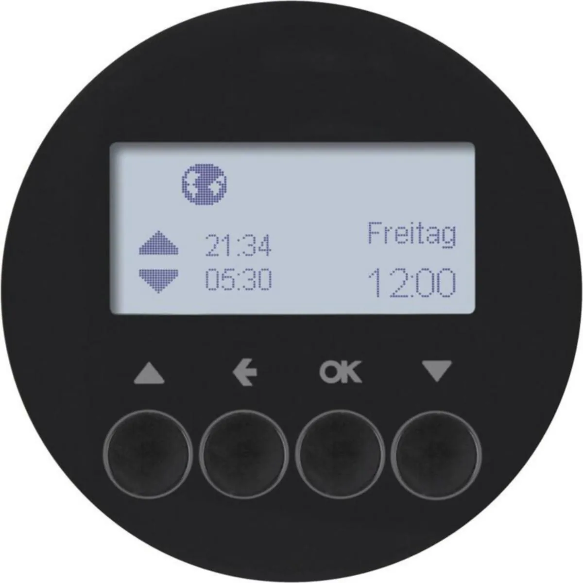 Kellokytkin digitaalinen Hager R.1, VERHO-OHJ. ASTRO MUS – musta