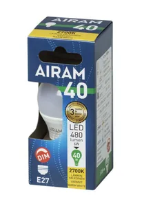 Pienkupulamppu Airam Led OP45 pahvipakkaus - PIENKUPULAMPPU AIRAM LED P45 827 470lm E27 DIM OP