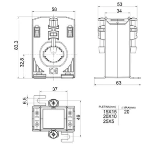Virtamuuntaja kiinteä Circutor TDH5 - VIRTAMUUNTAJA KIINTEÄ CIRCUTOR TDH5 D20 75/5A 0,5VA LK0,2S