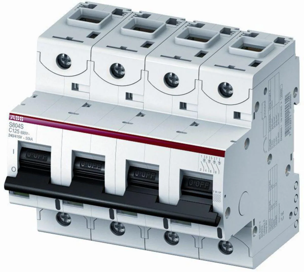 Johdonsuojakatkaisija ABB S800 S804S-K6, 4P K 6A