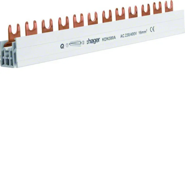 Virtakisko Hager haarukka 3-napainen KDN380A 3-NAP 63A 12MOD