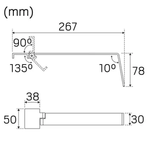 Mekaaninen lisätarvike Hide-a-lite Flexline - MEKAANINEN LISÄTARV FLEXLINE KANNATINVARSI 32MM 2 KPL WH