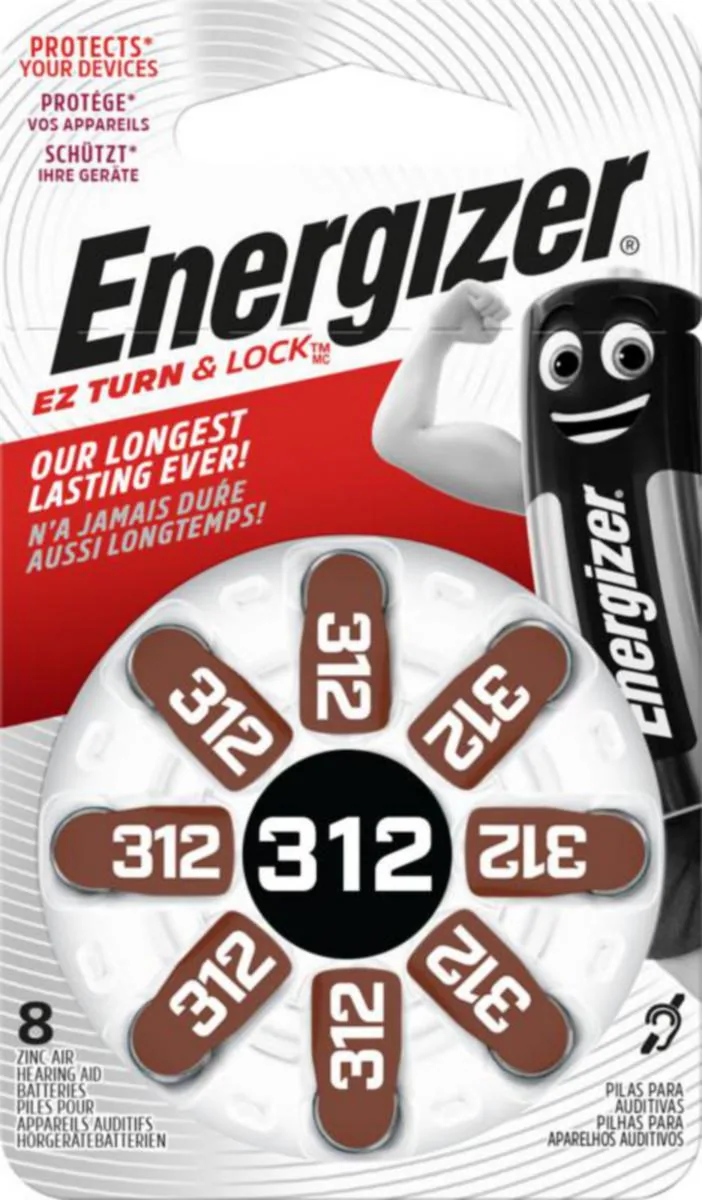 Paristo kuulokoje Energizer Zinc Air - PARISTO KUULOKOJE ENERGIZER ZINC AIR 312 8-PAK