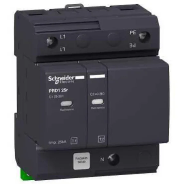 Ylijännitesuoja kiinteistö Schneider Electric Acti 9 PRD1 25R 1P+N HÄL TYYPPI 1+2