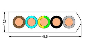 Lattakaapeli Wago - ASENNUSKAAPELI WAGO 897-1652. 5X16MM2. HF CCA