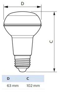 LED-lamppu Philips CorePro LEDspot R63 - LED-LAMPPU PHILIPS COREPRO LED D 4.5-60W R63 E27 827 36D