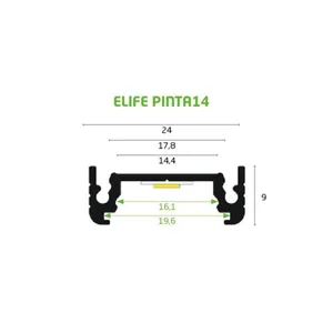 Valoprofiili Elife Pinta14 Kulmaliitos - VALOPROFIILI/-NAUHA ELIFE AL 24X19 KULMALIITOS MUS