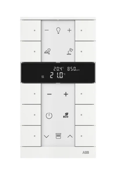 Huonetermostaatti ABB-free@home ABB FREEHOME 10-OS T CO2 RH VOC MVAL