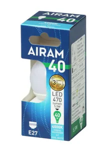 Pienkupulamppu Airam Led OP45 pahvipakkaus - PIENKUPULAMPPU AIRAM LED P45 840 500lm E27 OP
