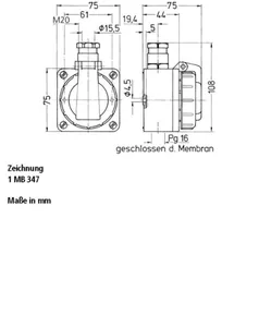 Pistorasia Mennekes Schuko - PISTORASIA SCHUKO 10863ZA 2P+E 230V 16A