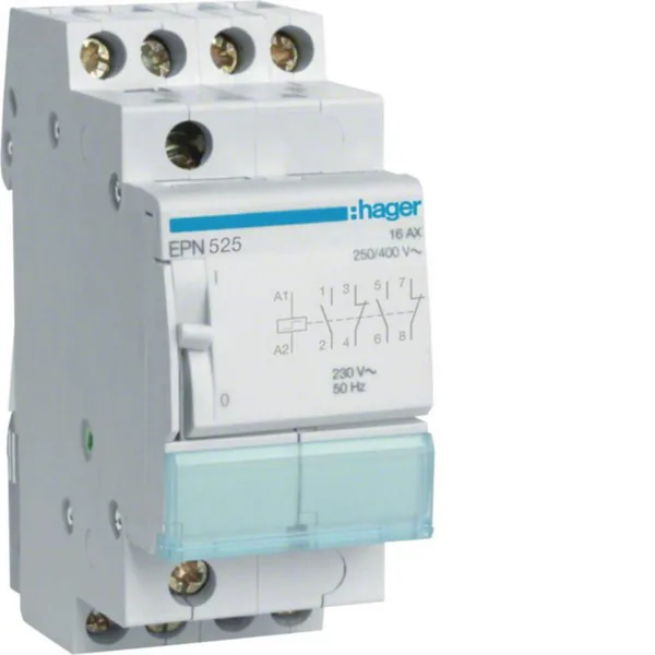 Sysäysrele Hager EPN525 2A+2S 230VAC/110VDC