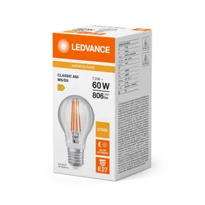Vakiolamppu Ledvance Performance Classic A Superior Classic A Motion & Daylight Sensor - VAKIOLAMPPU LEDVANCE CLA 7,3W/827 806LM E27 CL MS