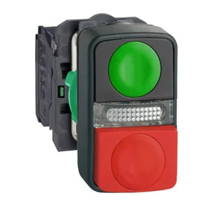 Kaksoiskytkin ja merkkivalo Schneider Electric Harmony XB5 - KAKSOISPAINIKEKALUSTE HARMONY XB5AW73731B5 JA MERKKIVALO