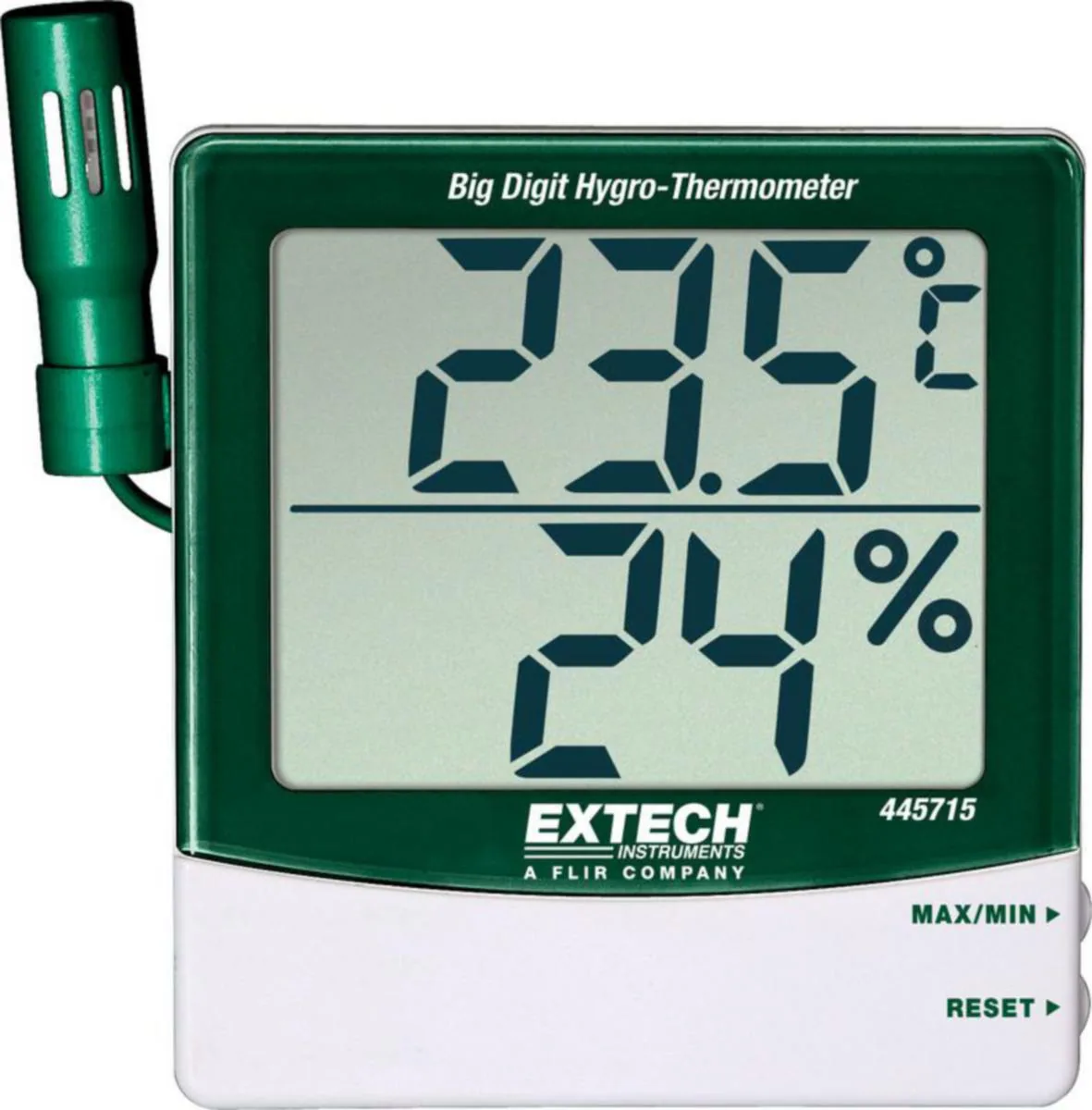 Kosteus/lämpömittari 445715 Extech - KOSTEUS/LÄMPÖMITTARI EXTECH 10-09% RH/-10...+60C LCD +ANT