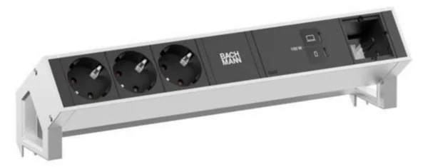 Pistorasiapaneelit DESK 2 Bachmann 3X PR +USB C/C 100W+CM