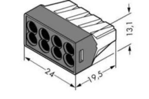 Rasialiitin Wago 773-sarja - RASIALIITIN 773-SARJA 8-NAP, 0.75-2.5 MM², HAR