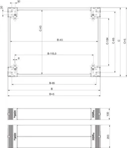 Sokkeli Schneider Electric Universal Enclosures - SOKKELI UNIVERSAL ENCLOSURES SOKKELIN SIVUOSAT 100X300