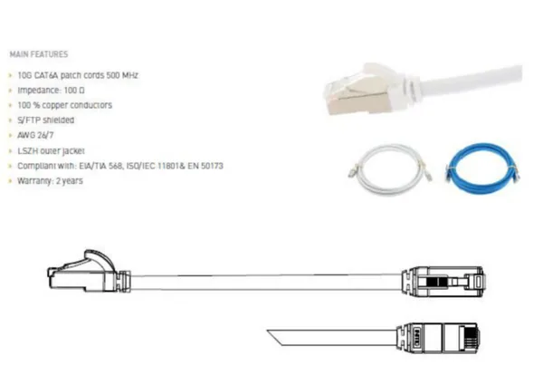 Kytkentäkaapeli-CAT6A Gigamedia S/FTP KYTKENTÄKAAP-CAT6A S/FTP10M