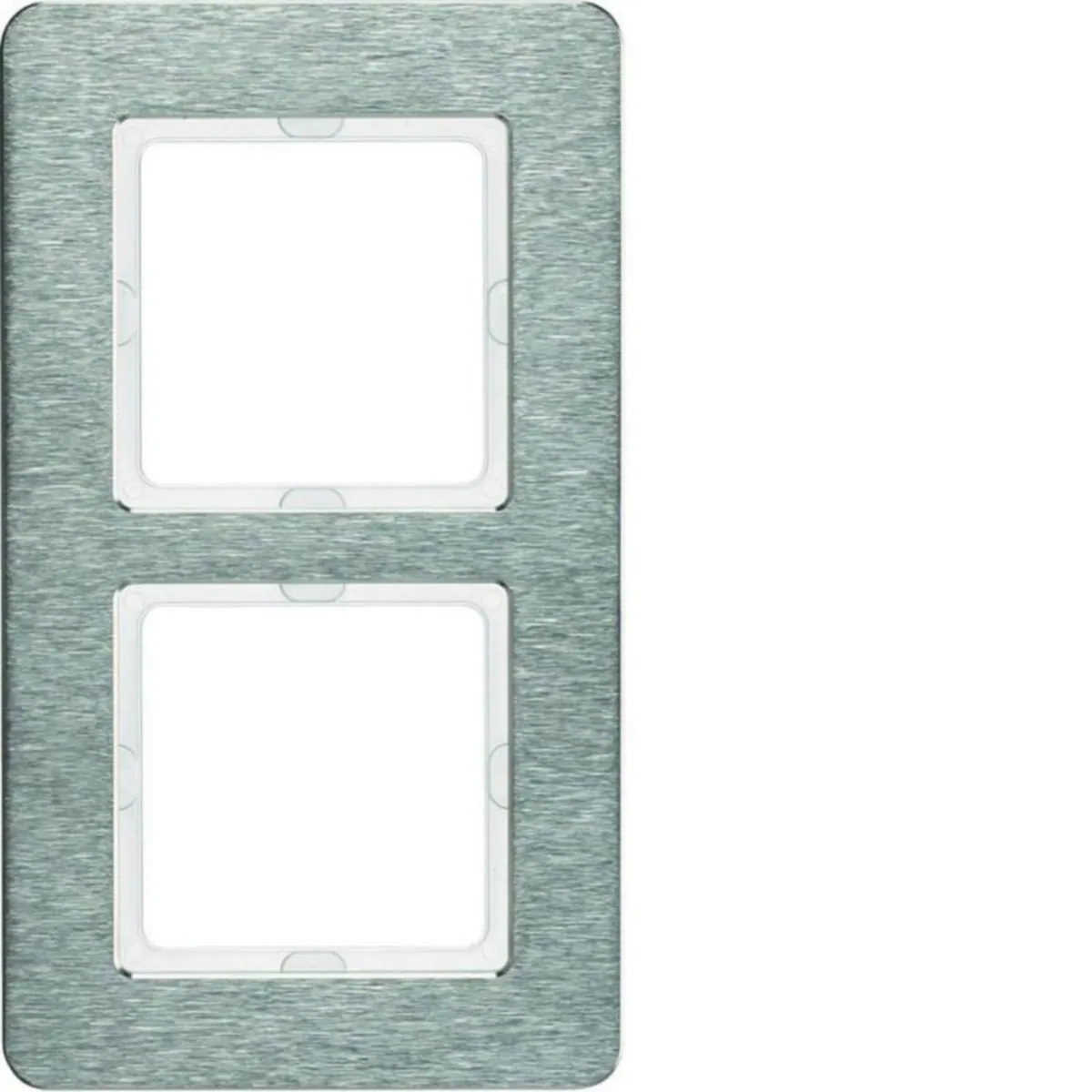 Peitelevy Hager Q.7 2-f. RST brushed vertical – ruostumaton teräs (RST)