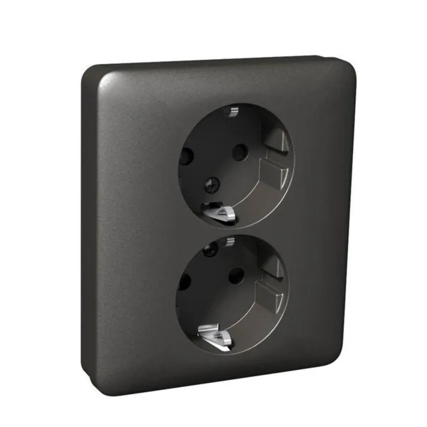 Pistorasia Schneider Electric Exxact 2-osainen kokopeitelevyllä 2S/16A/IP21 UPJ 2X ANT
