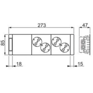 Kanavapistorasia ABB ProDuct esikytketty 4-osainen - KANAVAPISTORASIA PRODUCT 4S/16A/IP20 KYTK. ORA