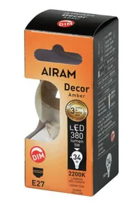 LED-lamppu Airam Antique - LED-LAMPPU AIRAM FG P45 822 360lm E27 DIM AM