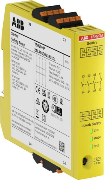 Turvarele ABB Jokab Safety SENTRY TSR20MP, PUSH-IN