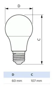 Vakiolamppu Philips 12 kpl pakkaus - VAKIOLAMPPU PHILIPS E27 840 806LM 60=8W A60 12PCS